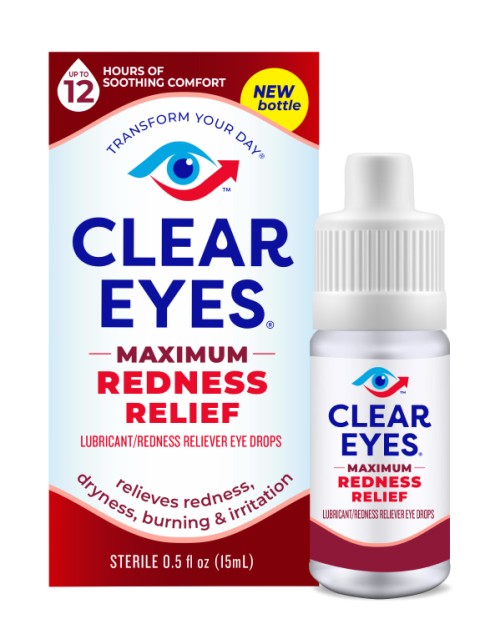 Clear Eyes Maximum Redness Relief eye drops.
